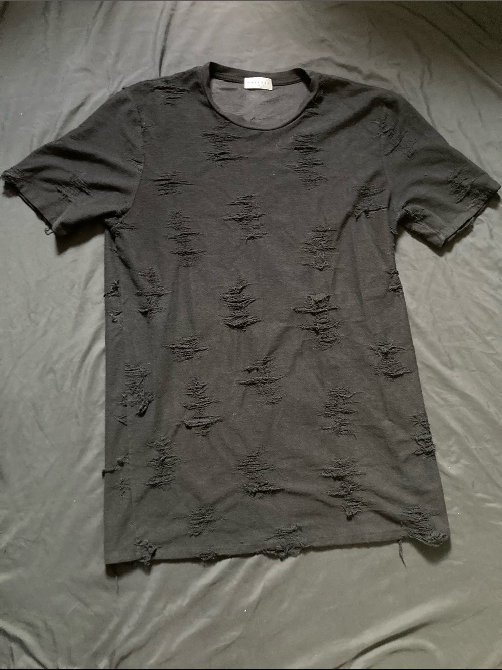 Drifter Black Distressed Shirt Dress Gabella Goth Emo Punk Size Medium